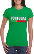 Groen Portugal supporter t-shirt voor dames S