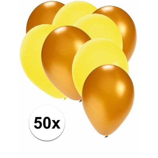 50x ballons blanc et or - ballons boutons