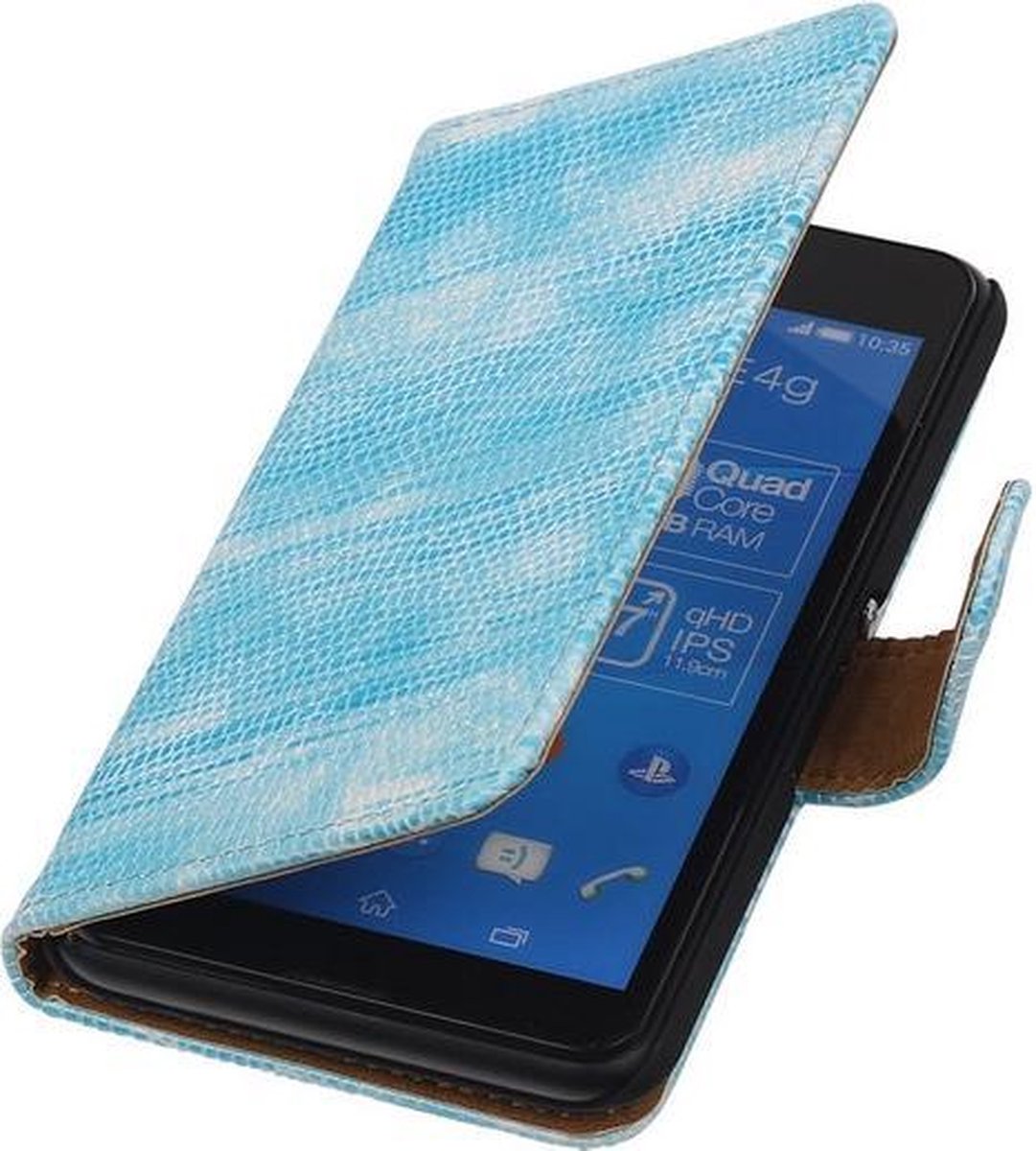 Sony Xperia E4g Bookstyle Wallet Hoesje Mini Slang Blauw - Cover Case Hoes