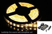 LEDstrip LED strip Warm Wit compleet 5m 5meter 5050 set