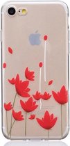 GadgetBay TPU hoesje iPhone 7 8 opdruk klaproos case rode bloemen