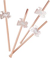 Team Bride rietjes rosé goud (16 stuks)