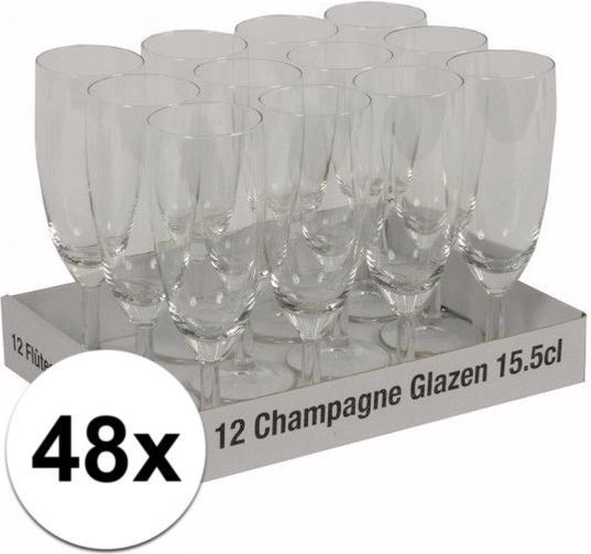 Champagneglazen - 155 ml - 48 stuks - Merkloos