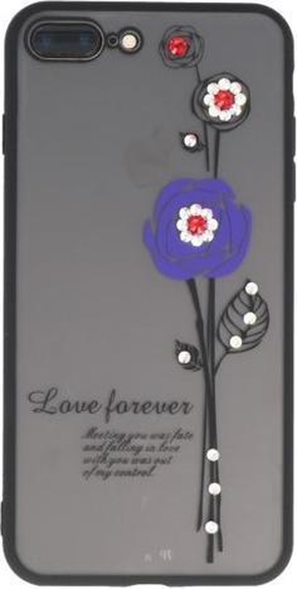 Paars Love Forever back case Hoesje voor Apple iPhone 7 / 8 Plus