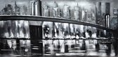 Schilderij Brooklyn bridge New York 120x60 Handgeschilderd - Artello - handgeschilderd schilderij met signatuur - schilderijen woonkamer - wanddecoratie - 700+ collectie Artello sc