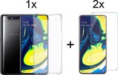 Samsung A80/A90 Hoesje - Samsung Galaxy A80/A90 hoesje shock proof case hoes transparant - 2x Samsung A80/A90 Screenprotector Screen Protector