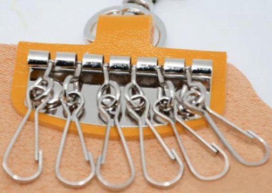Étui à clés de voiture en cuir Oranje avec porte-clés - 10 x 7 cm - Étui à  clés de