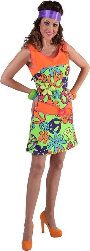 micro Scully Natura Disco hippie peace jurk dames- Foute Party kleding maat 46/48 | bol.com