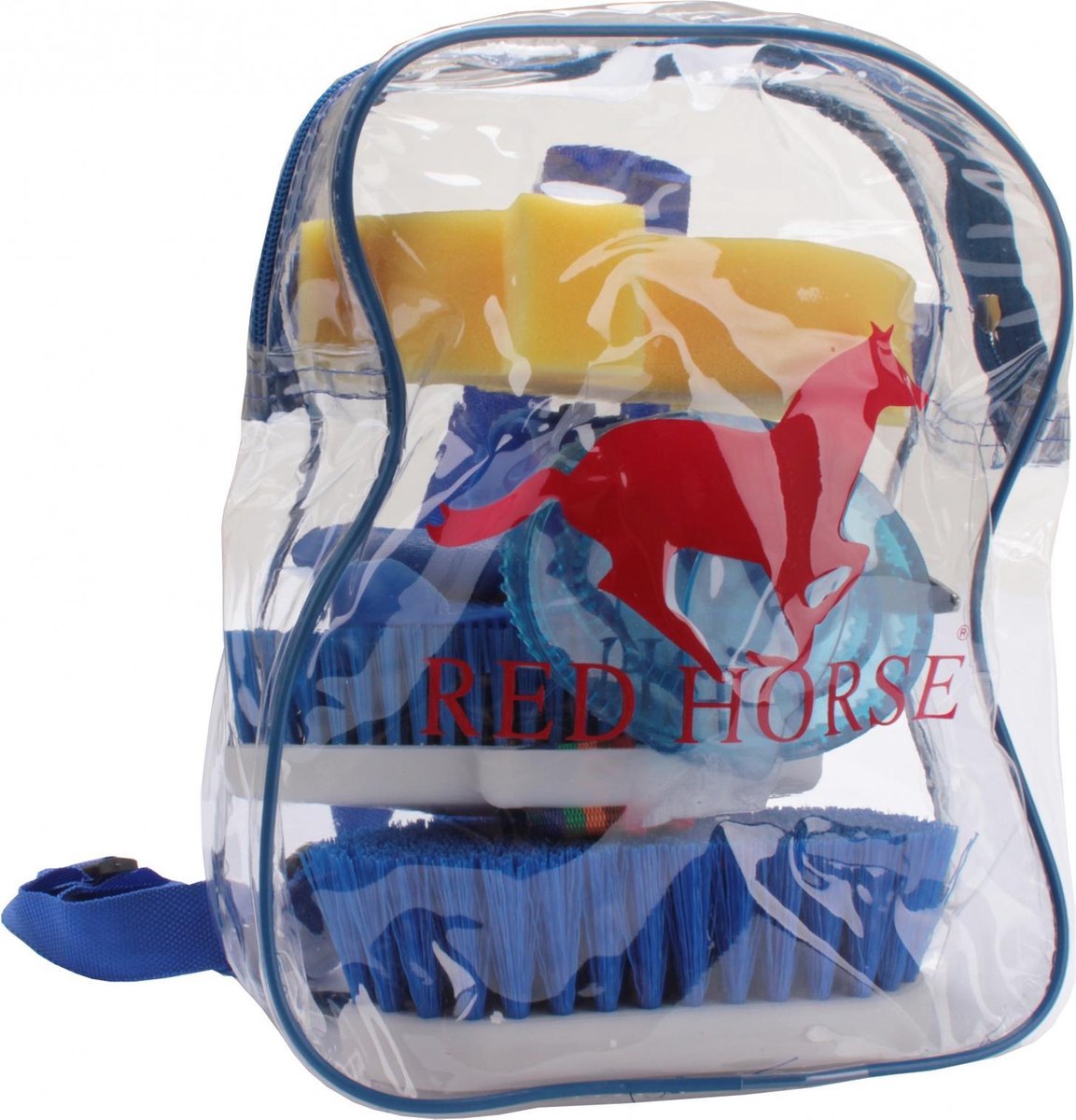 Red Horse Verzorgingsset Voor Paard In Rugzak blauw 8-delig - Red Horse