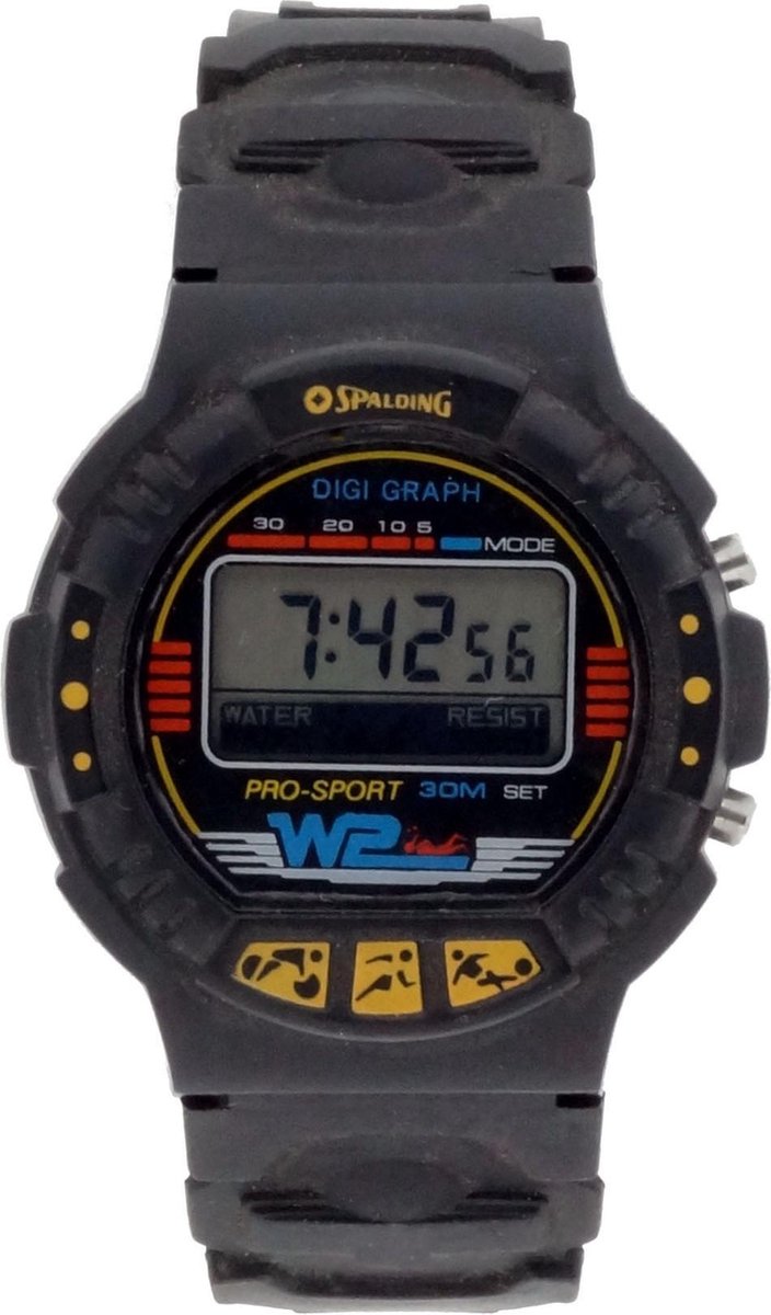 Spalding SP00009 Horloge - Kunststof - Zwart - Ø 41 mm
