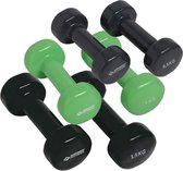 Bol.com Schildkröt Fitness Dumbbells - Koffer Met 3 Paar Dumbbells - Gietijzer - Groen/Zwart/Antraciet aanbieding