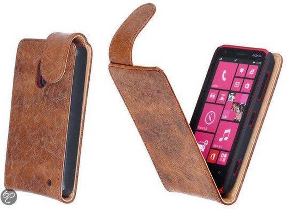 Bestcases Vintage Bruin Flipcase Nokia Lumia 620
