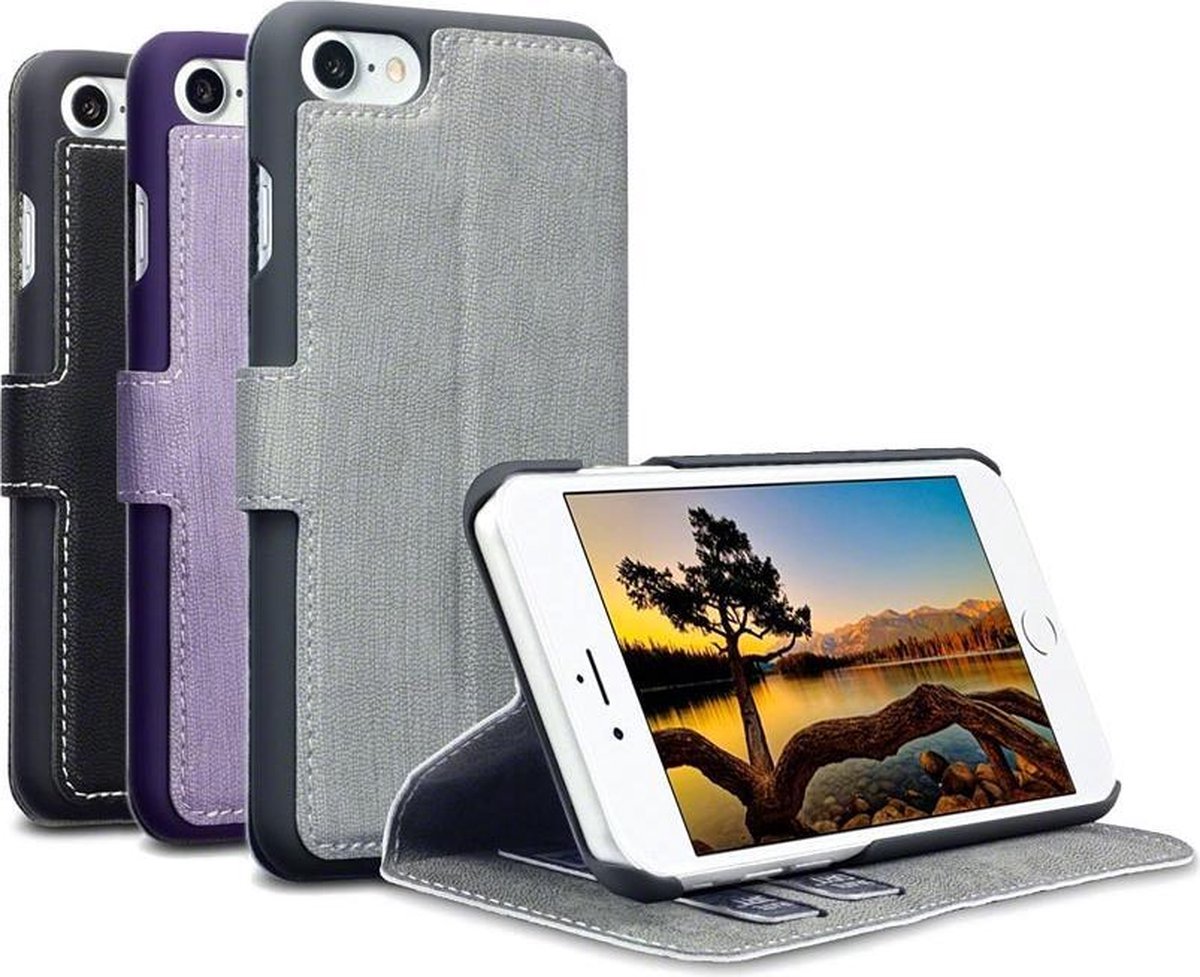 iPhone SE (2020)/8/7 Bookcase hoesje - CaseBoutique - Grijs - Kunstleer