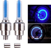 Fietsverlichting Set LED - Fiets Ventiel Stop -Blauw