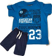 Dice Zomersetje / Pyjama Touchdown cobolt/blauw maat 110/116