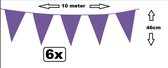 6x Reuzevlaggenlijn 46cm paars 10 meter