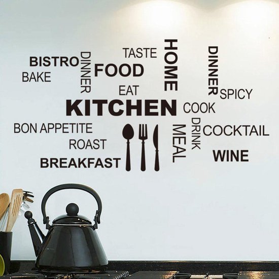 Ophef gek troosten Keuken Muursticker - Perfecte muursticker voor in uw keuken - Kitchen decoratie  muur -... | bol.com