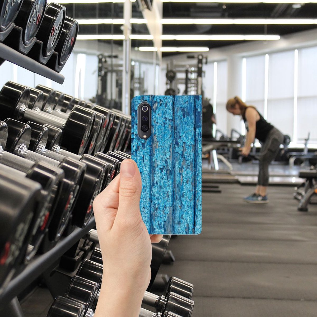 Xiaomi Mi 9 Book Wallet Case Wood Blue