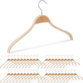 Relaxdays 40 x kledinghangers hout - klerenhangers - natuurlijke uitstraling - 40 cm