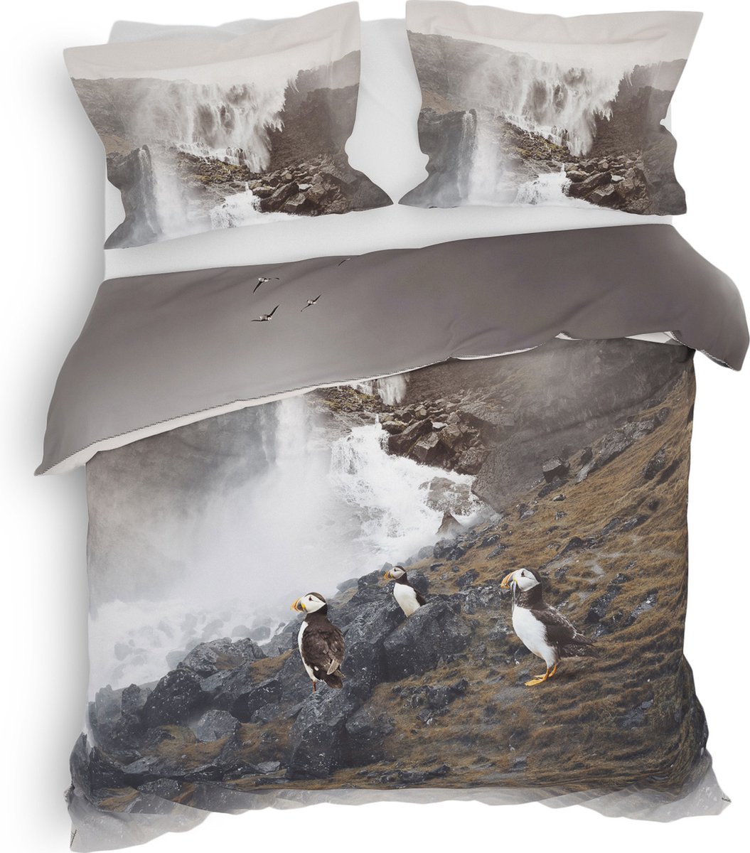 Heckettlane Laurien Dekbedovertrek - Lits-jumeaux - Katoen - 240x200-220cm - Grijs