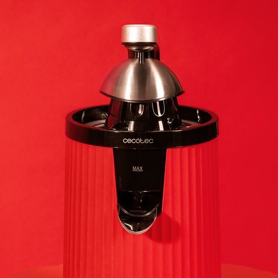 Cecotec Xqueeze RetroJuice 600 Slowjuicer 600 W Zwart, Rood, Roestvrijstaal van Cecotec — afbeelding 2