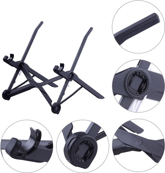 Nexstand K2 laptop standaard - Zwart - Ergonomisch werken -  Verstelbaar in 8 standen - Makkelijk opvouwbaar