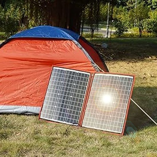 Zonnepanelen - Compleet Pakket - Zonnepaneel Plat Dak - 110W - Zwart met Rood — afbeelding 3