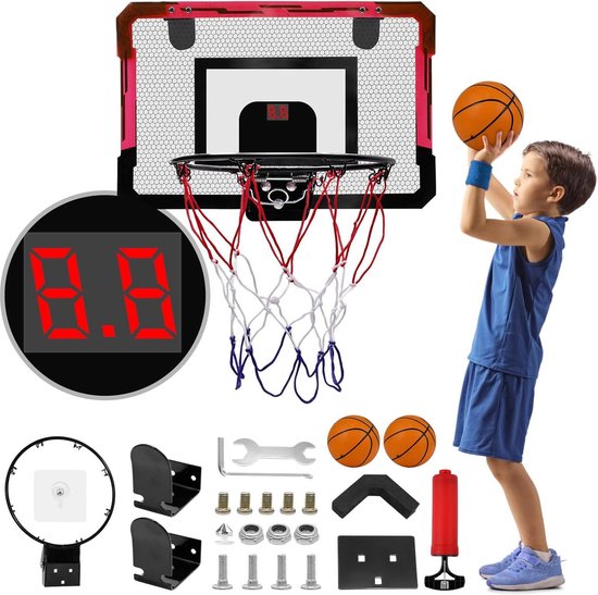 Jeu de basket-ball portable pour enfants CubiDoodle, mini panier en ABS avec ballon, hauteur réglable 100-150cm pour intérieur/extérieur | Jeux d'extérieur