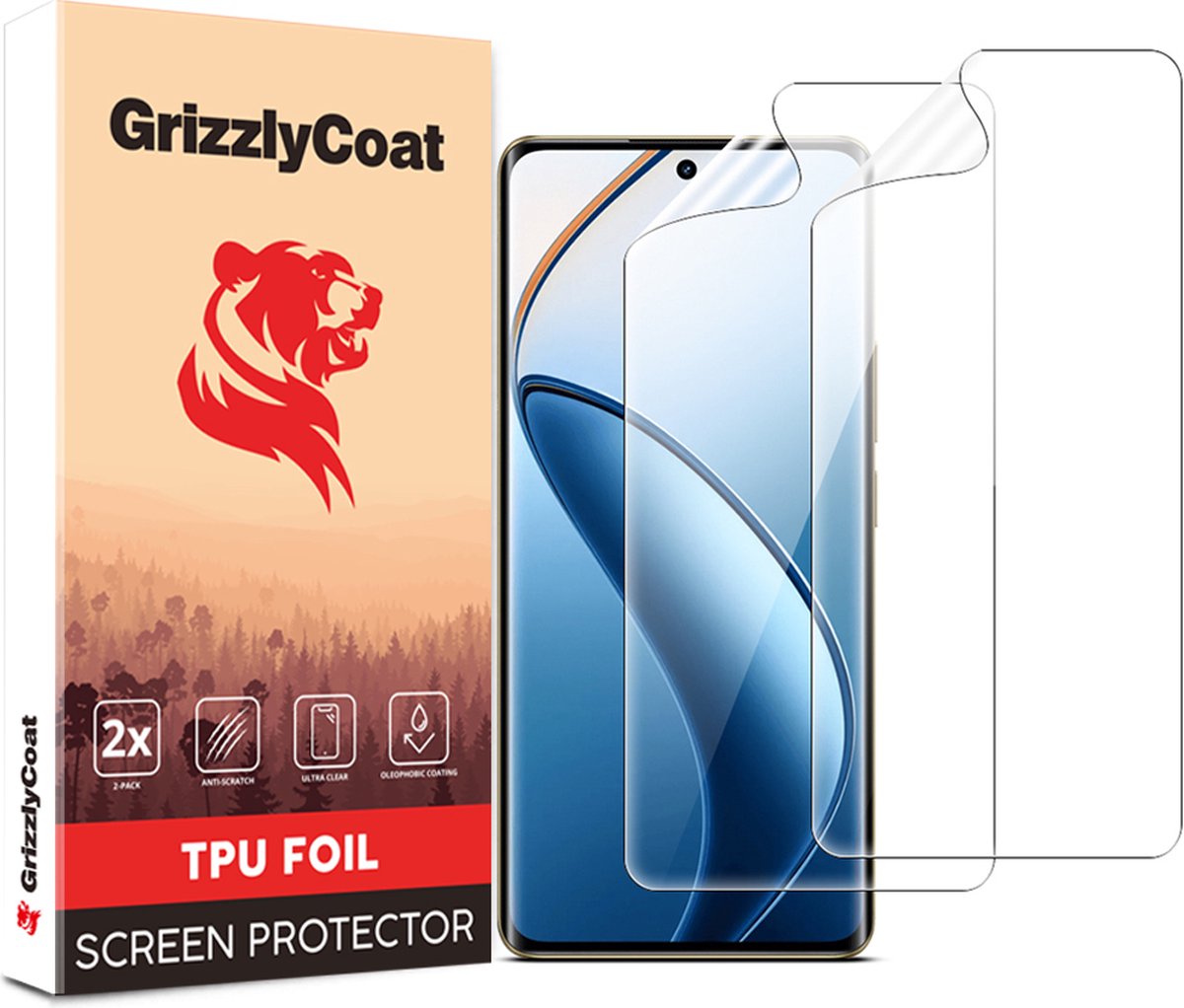 GrizzlyCoat Screenprotector geschikt voor Realme 12 Pro Hydrogel TPU | GrizzlyCoat Screenprotector - Case Friendly (2-Pack)