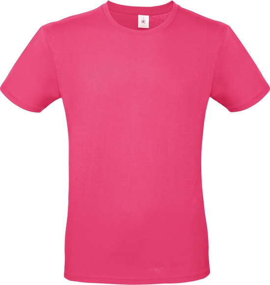 T-shirt Homme 3XL B&C Col rond Manche courte Fuchsia 100% Katoen