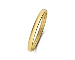 Lucardi Dames Stalen goldplated ring 2mm - Ring - Staal - Goud - 16 / 50 mm