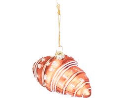 Housevitamin - Kersthanger- Croissant -Glas - Bruin - 9,5x5x4,5cm