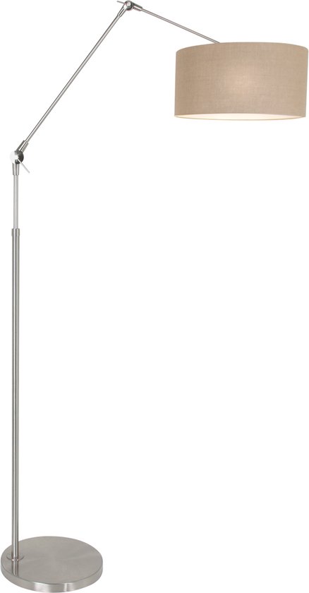 Lampadaire Steinhauer Prestige Chic - bras articulé - avec abat-jour - Ø40 cm - acier avec beige