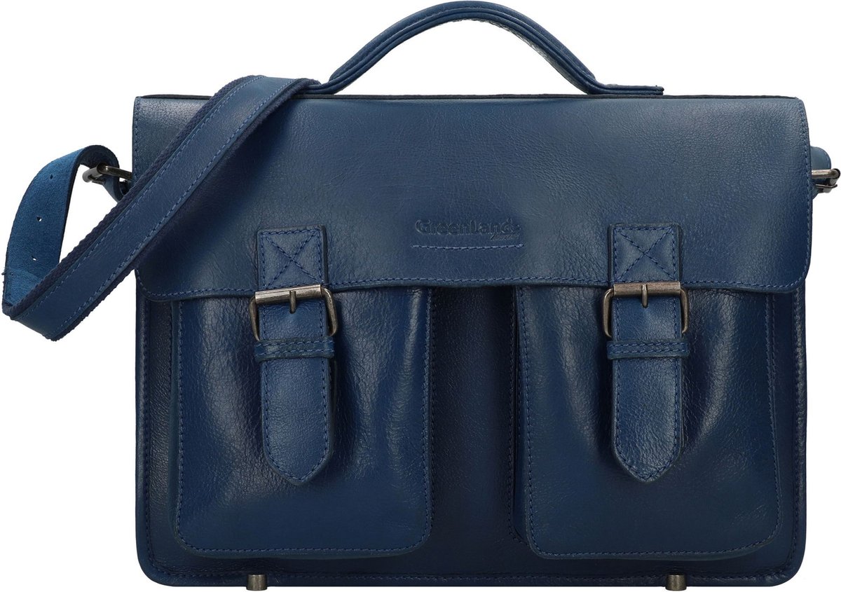 Greenland Nature Natuur aktetas Leer 40 cm - cm ( Zoll) - navy