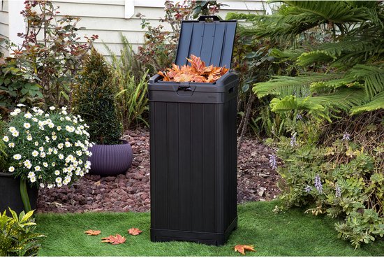 Keter Baltimore - Prullenbak 125 liter - Hoogte: 87,4 cm - Zwart van Merkloos	 — afbeelding 3