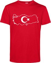 T-shirt Land Turkije | EK 2024 |Turkije tshirt | Shirt Turkije Vlag | Rood | maat 4XL