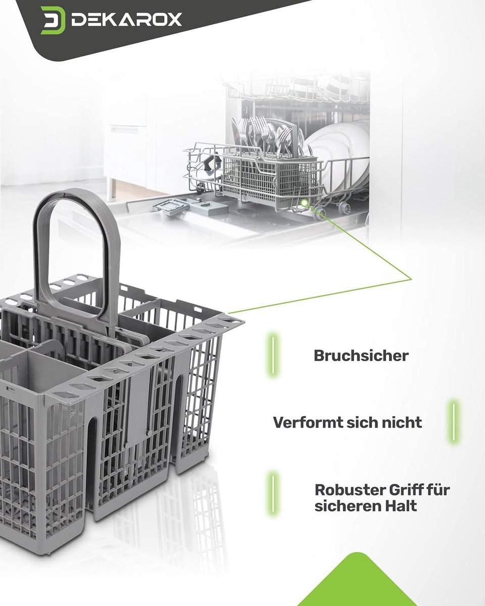 Bestekmand 208 x 16 cm - voor Whirlpool Bauknecht Ignis - 488000386607 - ondermand vaatwasser - grijs Cutlery basket