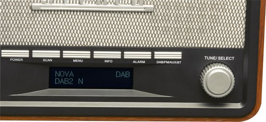 Denver DAB Radio - Retro Radio - Bluetooth - DAB+/ FM - Dimbaar - Batterijen & Netstroom - DAB18