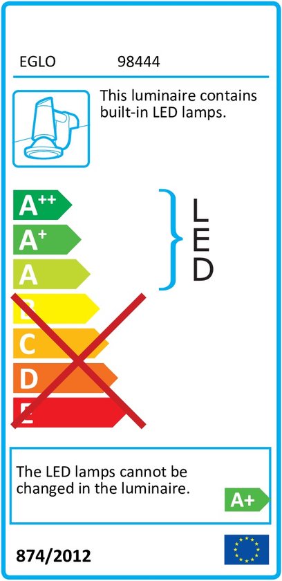 EGLO TRAGACETE Acier inoxydable Adapté à une utilisation à l'intérieur 8,4 W
