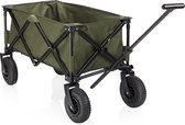 Campart Bolderkar HC-0915 - Bolderwagen met Luchtbanden - Extra stevig harmonicaframe - Inclusief bodemplaat - Opvouwbaar - Met gratis opbergtas - Groen