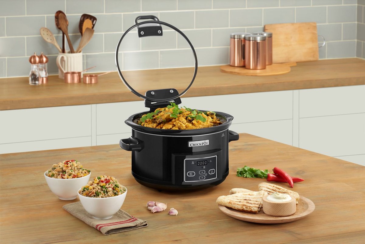 Afbeelding 3 van CrockPot Slow Cooker zwart 4,7L Klapdeksel new DNA