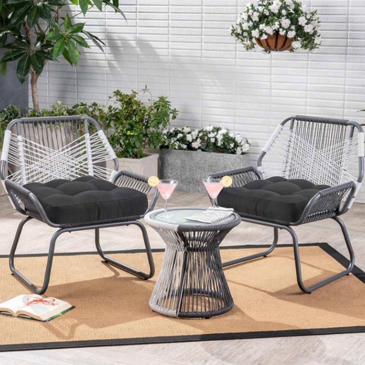 6x Stoelkussens Voor Binnen- En Buitenstoelen In De Kleur Geel 40 X 40 Cm Tuinstoelen Kussens