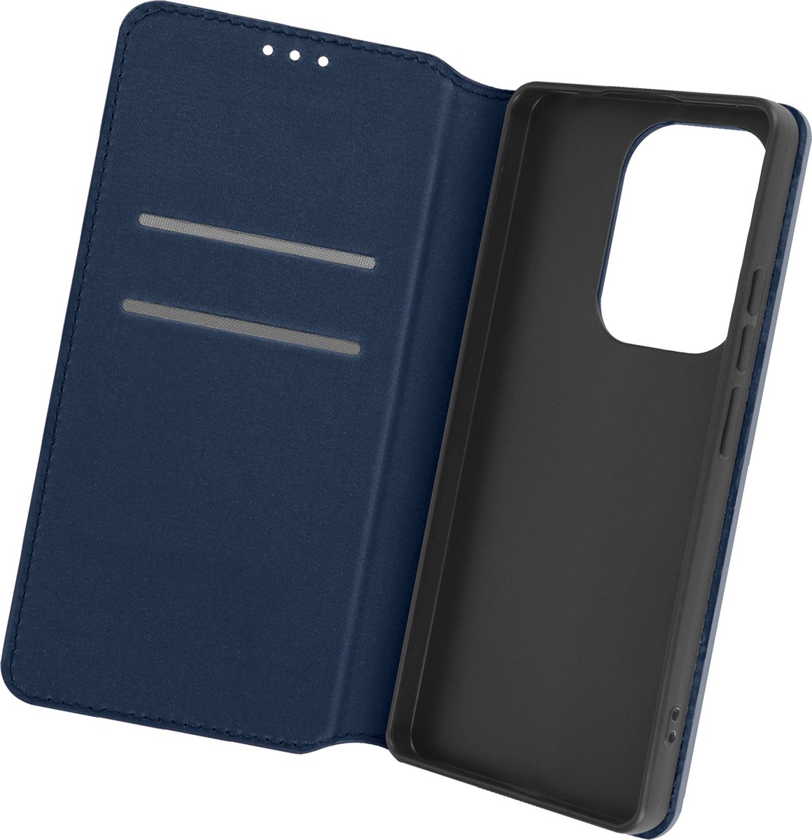 Avizar Foliohoes Geschikt voor Xiaomi Redmi Note 13 Pro 4G Multifunctioneel, Nachtblauw