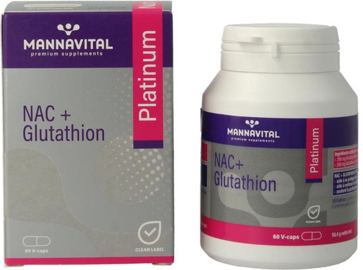 Mannavital NAC+ Glutathion Platinum 60 vegacapsules | bol