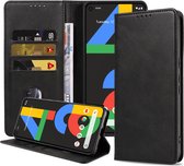 Smartphonica Telefoonhoesje geschikt voor Google Pixel 4A kunstleren hoesje met magnetische sluiting en pashouders book case - Zwart geschikt voor Google Pixel 4A