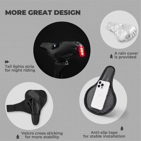 ROCKBROS Housse De Selle Vélo Confortable, Coussin De Selle De V Lo Respirant Couvre
