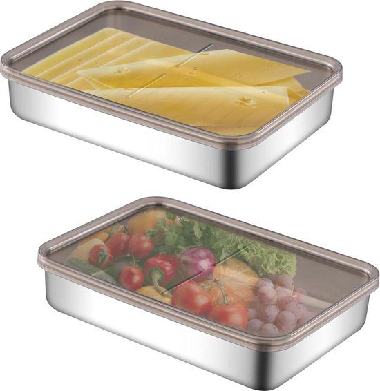 Fridge Organizer Stackable Food Boxes with Lid for Fresh Cold Cuts ...