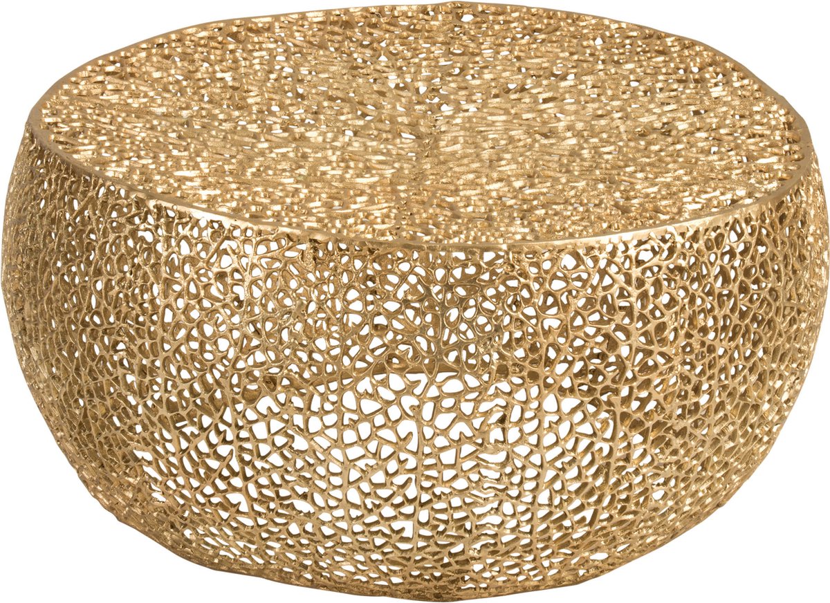 J-Line salontafel Rond Koraalpatroon - aluminium - goud