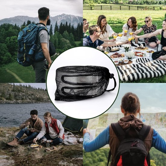 Camping Pan Pot Set met Cup en Servies - Draagbare RVS Cook Gear - Opvouwbare Outdoor Reizen Kookgerei Kit voor Trekking Wandelen Picknick - Bestek Inbegrepen reis waterkoker — afbeelding 2