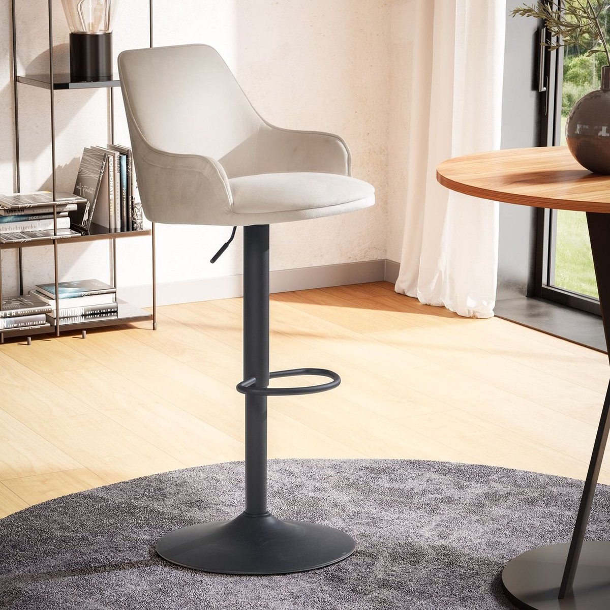 Sky Style Birgit Beige Velvet Barstoel Draaibaar